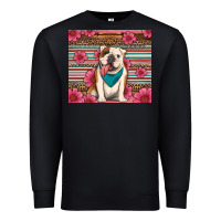 Black british bulldog floral serape Premium Sweatshirt - Artiststas