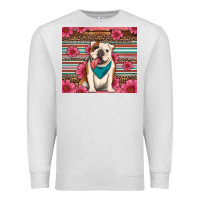 Oatmeal Heather british bulldog floral serape Premium Sweatshirt - Artiststas