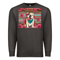 Smoke british bulldog floral serape Premium Sweatshirt - Artiststas