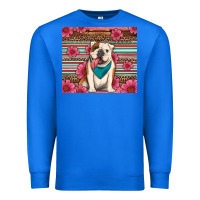 British Bulldog Floral Serape Premium Sweatshirt | Teevron