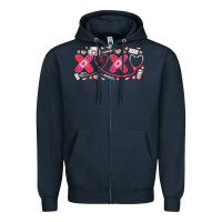 Navy xoxo valentine Zipper Hoodie - RacoonDesign