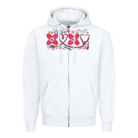 White xoxo valentine Zipper Hoodie - RacoonDesign