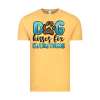 Vintage Mustard dog kisses fix everything Vintage Tee - MaliasSmallBusiness