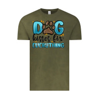 Vintage Olive dog kisses fix everything Vintage Tee - MaliasSmallBusiness