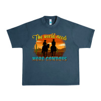 Midnight Navy the world needs more cowboys Urban Heavy Tee - texasbilliewilder