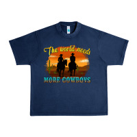 Navy the world needs more cowboys Urban Heavy Tee - texasbilliewilder