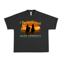 Pigment Black the world needs more cowboys Urban Heavy Tee - texasbilliewilder