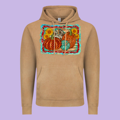Pumpkin Sunflower Vintage Hoodie Designed By Adodesignshop