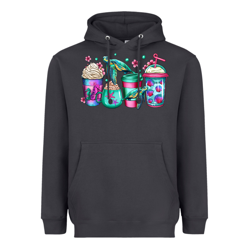 Turtle Coffee Cups Heavyweight Hoodie by Jasminsmagicworld | Teevron