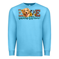 Ocean Blue love golden retriever Premium Sweatshirt - Artiststas