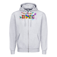 Heather Grey lgbtq hope  libbey glass Zipper Hoodie - HRA Design Shop