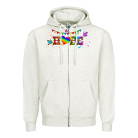 Oatmeal Heather lgbtq hope  libbey glass Zipper Hoodie - HRA Design Shop