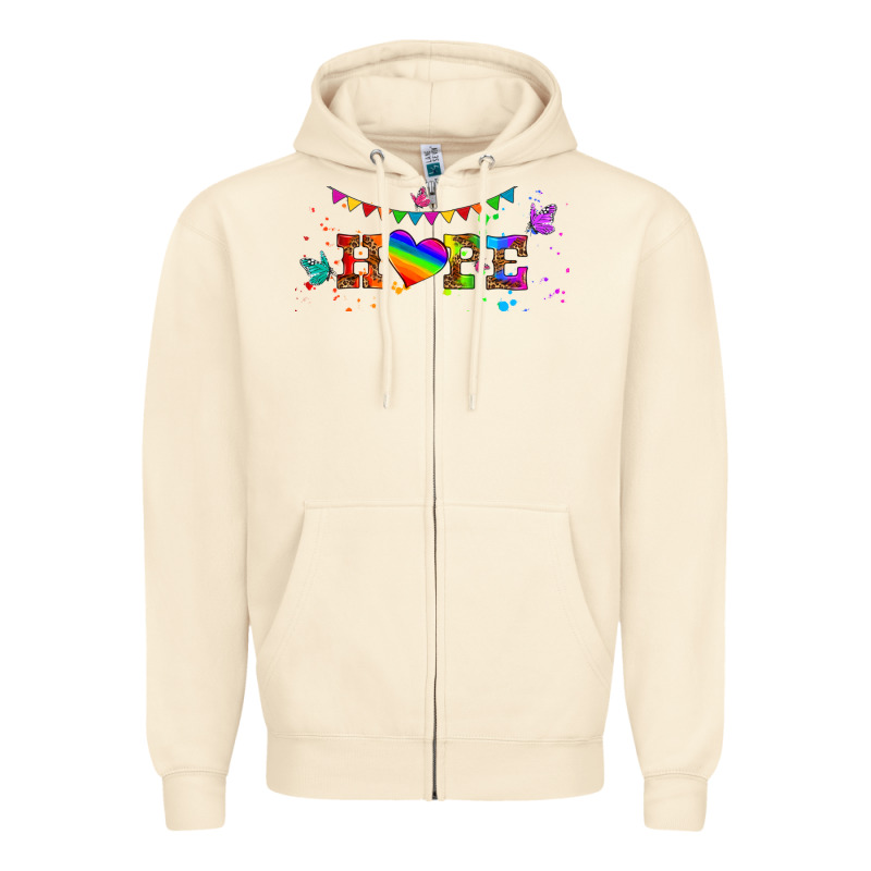 Lgbtq Hope  Libbey Glass Zipper Hoodie by HRA Design Shop | Teevron