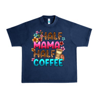 Navy half mama half coffee Urban Heavy Tee - Zillion Design Studio