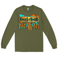 Army Green basketball nana with leopard Long Sleeve Tee - Zillion Design Studio