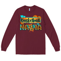 Burgundy basketball nana with leopard Long Sleeve Tee - Zillion Design Studio