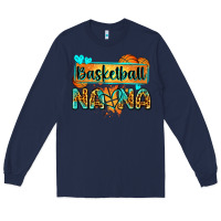 Navy basketball nana with leopard Long Sleeve Tee - Zillion Design Studio