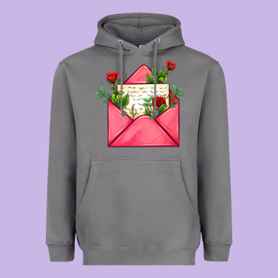 Pink Letter Heavyweight Hoodie Designed By Adodesignshop
