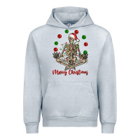 Heather Grey Merry Christmas skeleton Urban Hoodie - NancyCooperArtShop