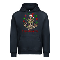 Navy Merry Christmas skeleton Urban Hoodie - NancyCooperArtShop