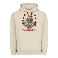 Pigment French Oak Merry Christmas skeleton Urban Hoodie - NancyCooperArtShop