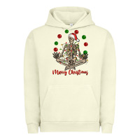 Pigment Pistachio Merry Christmas skeleton Urban Hoodie - NancyCooperArtShop