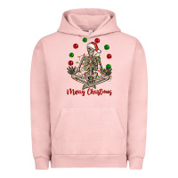 Pigment Salmon Merry Christmas skeleton Urban Hoodie - NancyCooperArtShop