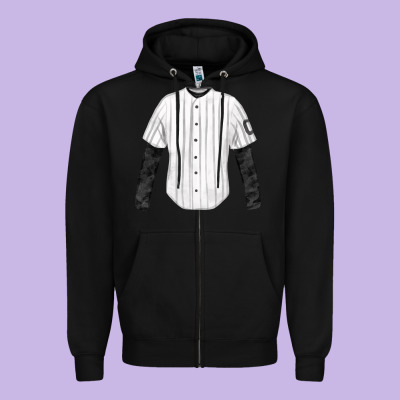 Baseball Uniform Fa Element Zipper Hoodie Designed By Fadigitalartstudio