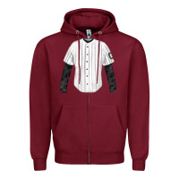 Burgundy baseball uniform fa element Zipper Hoodie - FaDigitalArtStudio