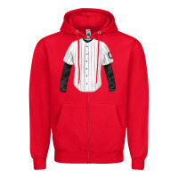 Red baseball uniform fa element Zipper Hoodie - FaDigitalArtStudio