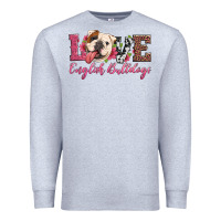 Heather Grey love english bulldogs Premium Sweatshirt - Artiststas