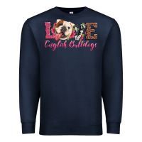 Navy love english bulldogs Premium Sweatshirt - Artiststas