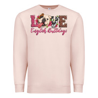 Pale Pink love english bulldogs Premium Sweatshirt - Artiststas