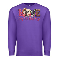 Purple love english bulldogs Premium Sweatshirt - Artiststas