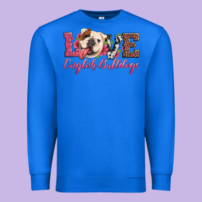 Love English Bulldogs Premium Sweatshirt Designed By Artiststas