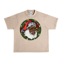French Oak African American Santa Christmas Urban Heavy Tee - RanaPortraitStore