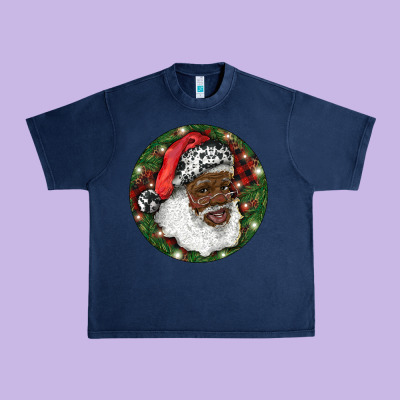 African American Santa Christmas Urban Heavy Tee Designed By Ranaportraitstore