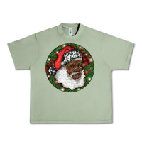 Oil Green African American Santa Christmas Urban Heavy Tee - RanaPortraitStore