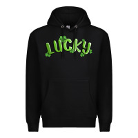Black lucky st patricks day Premium Hoodie - MaliasSmallBusiness