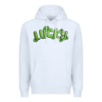 White lucky st patricks day Premium Hoodie - MaliasSmallBusiness