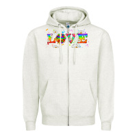 Oatmeal Heather lgbtq love libbey glass Zipper Hoodie - HRA Design Shop