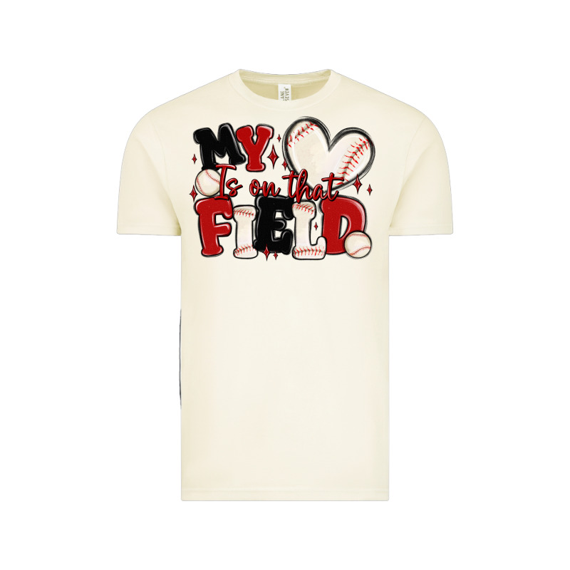 My Heart Is On That Field Baseball Vintage Tee by MaliasSmallBusiness | Teevron