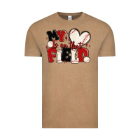 Vintage Coffee my heart is on that field baseball Vintage Tee - MaliasSmallBusiness