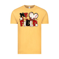 Vintage Mustard my heart is on that field baseball Vintage Tee - MaliasSmallBusiness