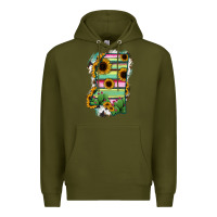 Army Green Mississippi Map Sunflower Cactus Serape Premium Hoodie - RanaPortraitStore