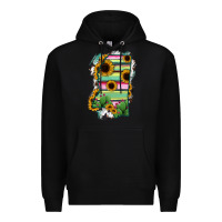 Black Mississippi Map Sunflower Cactus Serape Premium Hoodie - RanaPortraitStore