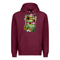 Burgundy Mississippi Map Sunflower Cactus Serape Premium Hoodie - RanaPortraitStore