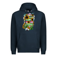 Navy Mississippi Map Sunflower Cactus Serape Premium Hoodie - RanaPortraitStore