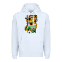 White Mississippi Map Sunflower Cactus Serape Premium Hoodie - RanaPortraitStore