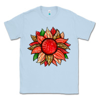 Dusty Blue strawberry sunflower Classic Tee - Zillion Design Studio